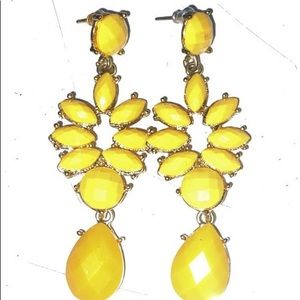 Yellow dangly earrings